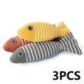 3PCS Fish Catnip Toys Games for Cats Catnip Toys Interactive Cat Chew Toy Cat Pillow Exercise Kicker Toys for Indoor Cat