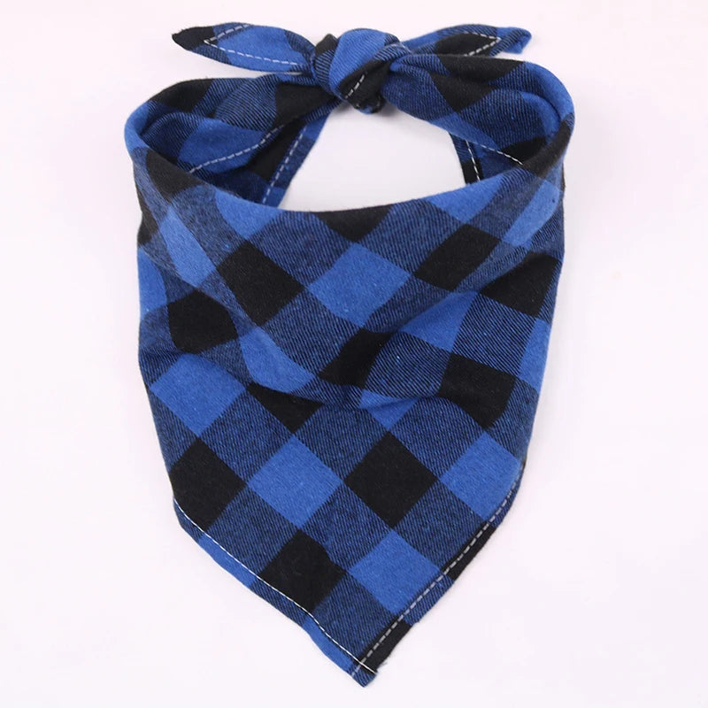 Plaid Dog Bandana with Bow Tie Collar