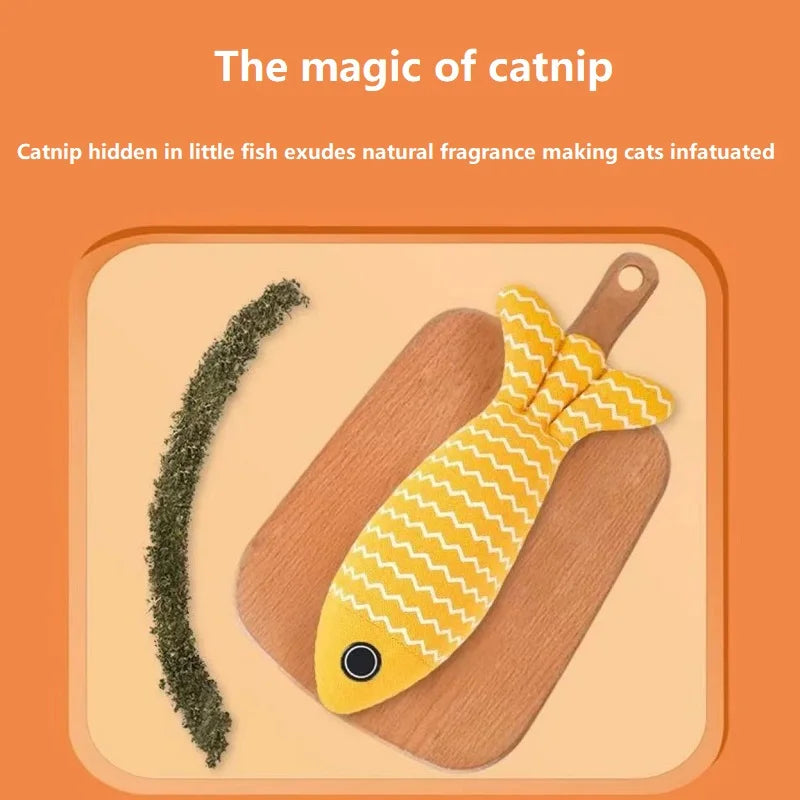 3PCS Fish Catnip Toys Games for Cats Catnip Toys Interactive Cat Chew Toy Cat Pillow Exercise Kicker Toys for Indoor Cat