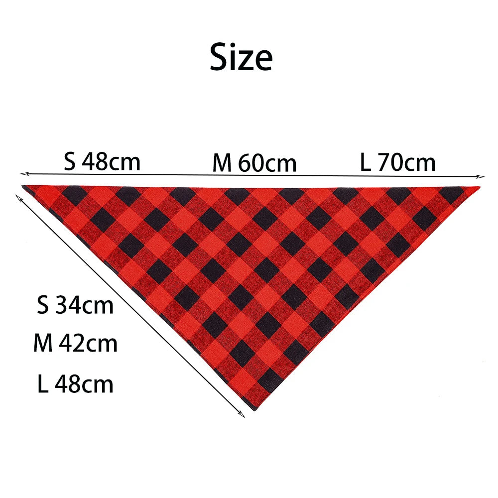 Plaid Dog Bandana with Bow Tie Collar