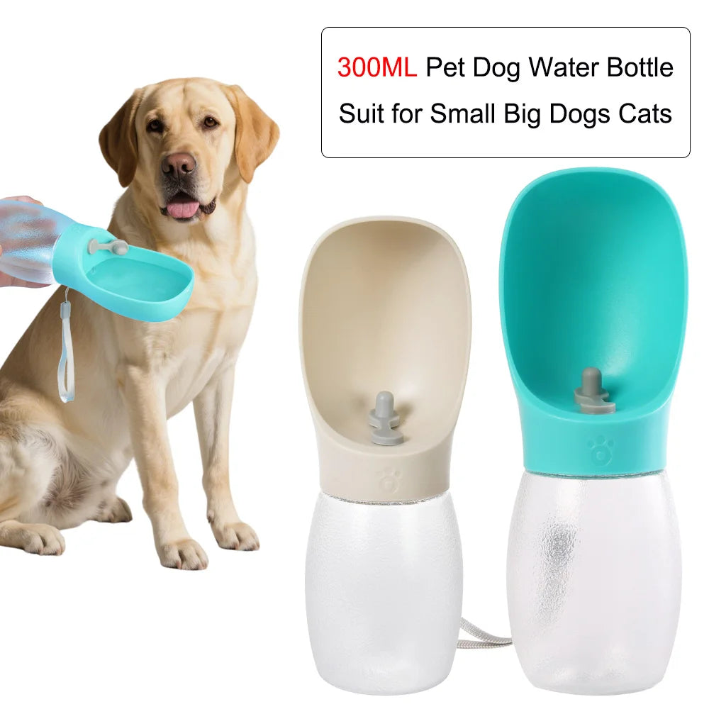 Portable Pet Water Bottle 300ML – Travel Drinking Bowl