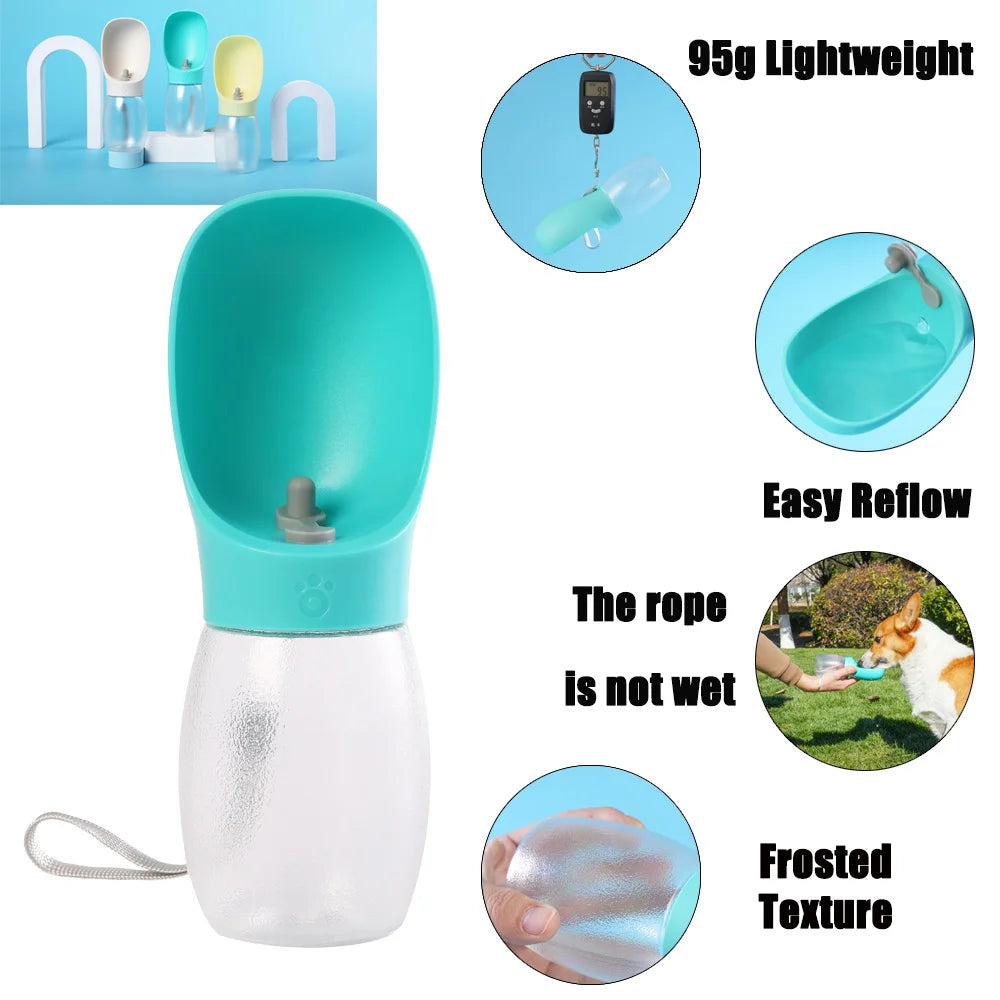 Portable Pet Water Bottle 300ML – Travel Drinking Bowl