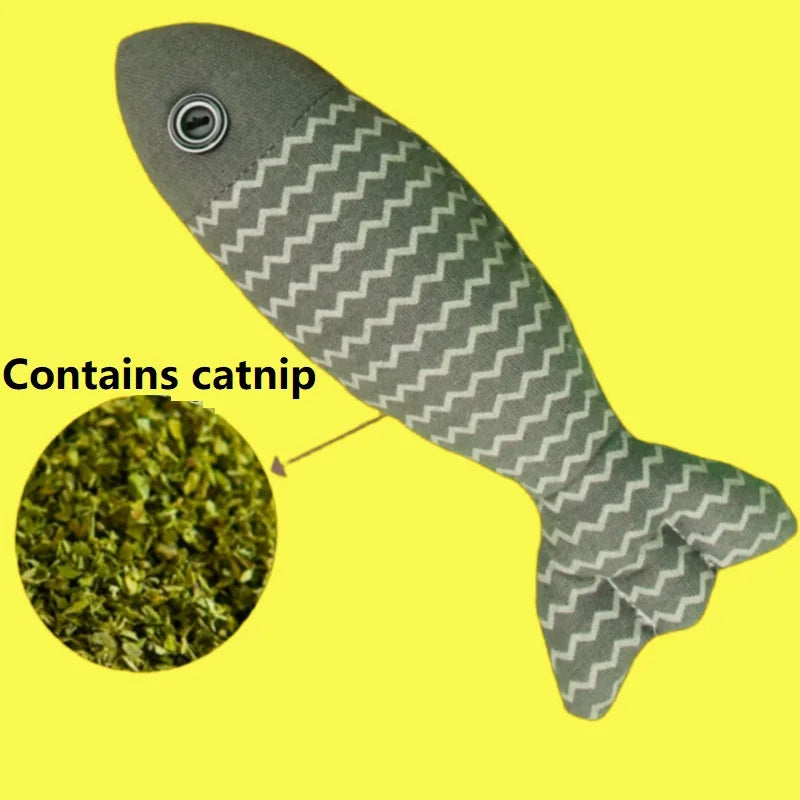 3PCS Fish Catnip Toys Games for Cats Catnip Toys Interactive Cat Chew Toy Cat Pillow Exercise Kicker Toys for Indoor Cat