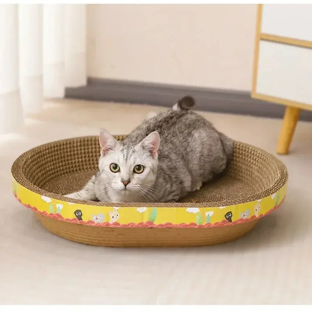 Oval Cat Scratching Board – Corrugated Cardboard