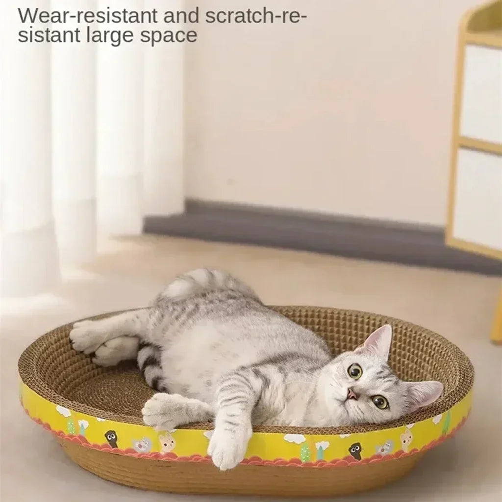 Oval Cat Scratching Board – Corrugated Cardboard