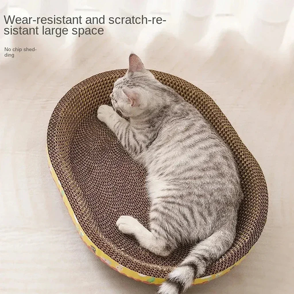 Oval Cat Scratching Board – Corrugated Cardboard